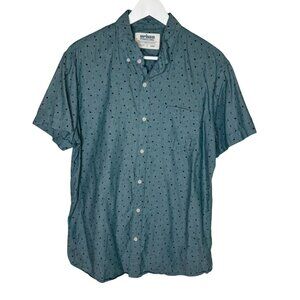 Urban Pipeline Men's Short Sleeve Gray Green Button-Up Shirt, Casual Wear, Large